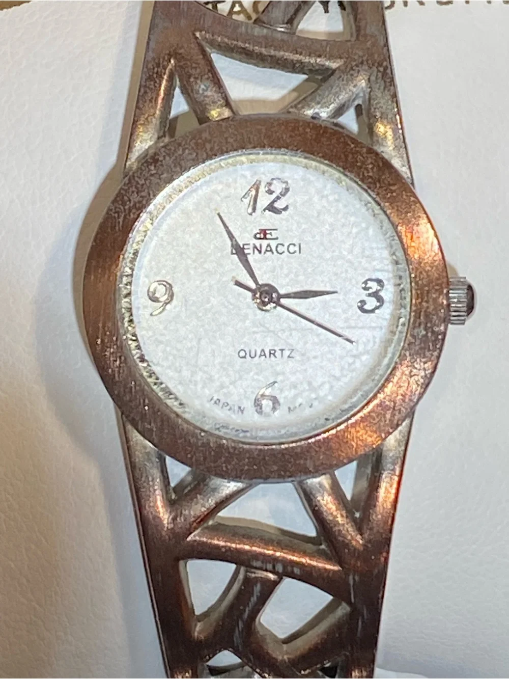 2 Rose Gold Style Cuff Watches for Women - Sleek Openwork Bracelet